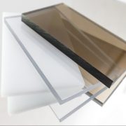 Solid Polycarbonate Sheet. Brown, white, transparent. Acrylic Plastic glass